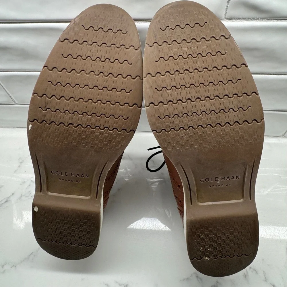 Cole Haan Wingtip Shoes Mens‎ 9.5 Brown Leather Casual Comfort Office
